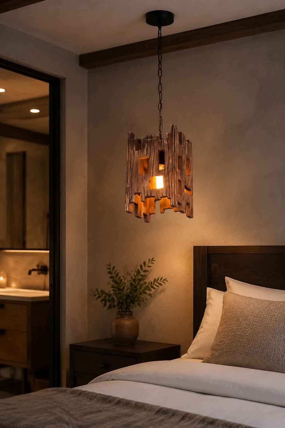 Austin Retro Rectangular  Metal & Wood  Pendant Light, 8.7" - Lumpaz