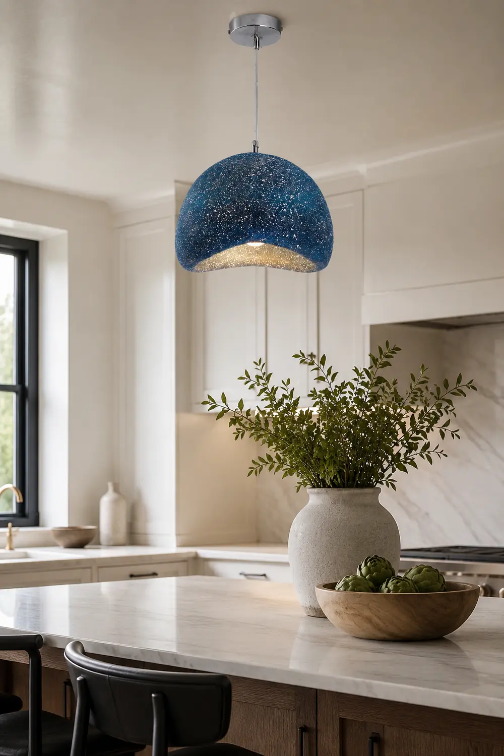 Byers Wabi Sabi Bread Shape Resin Pendant Light,  2 Color - Lumpaz