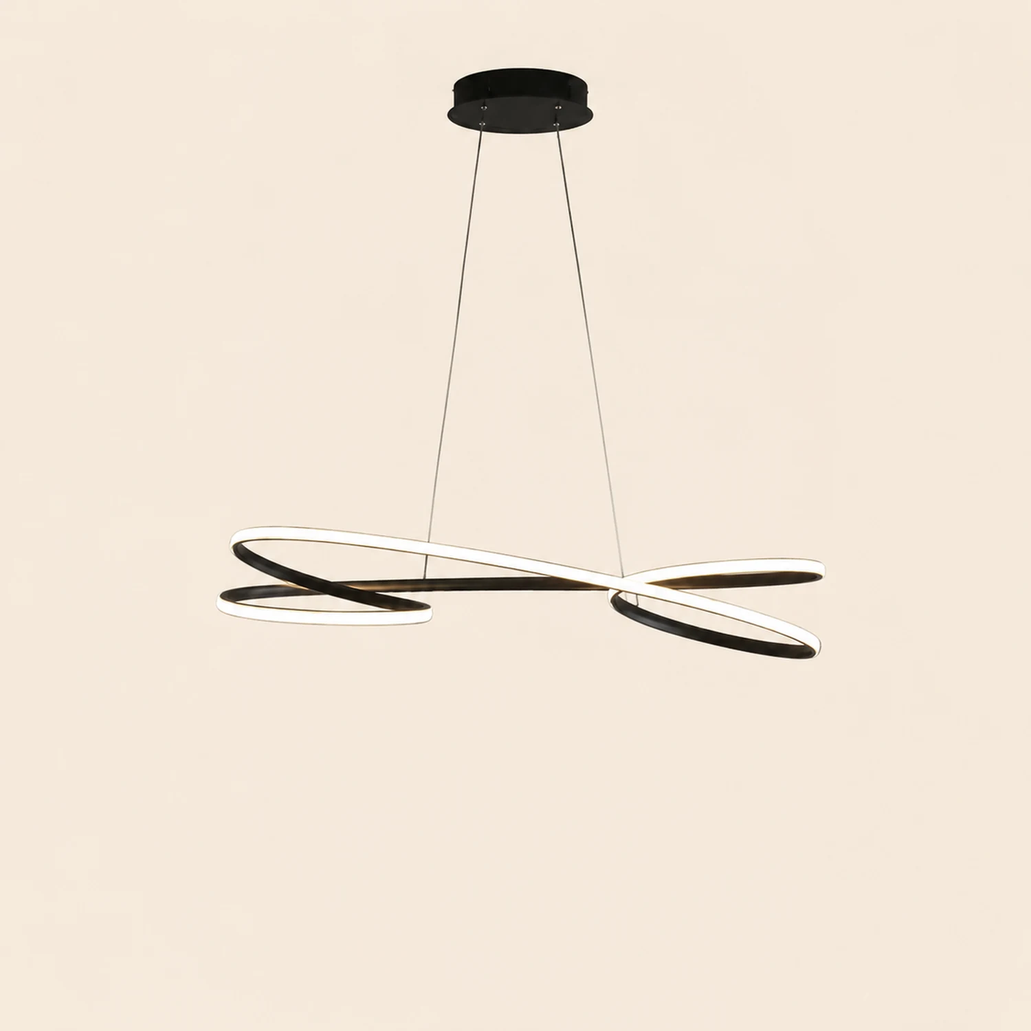 Modern Minimalist Metal Pendant Light, White/Black - Lumpaz