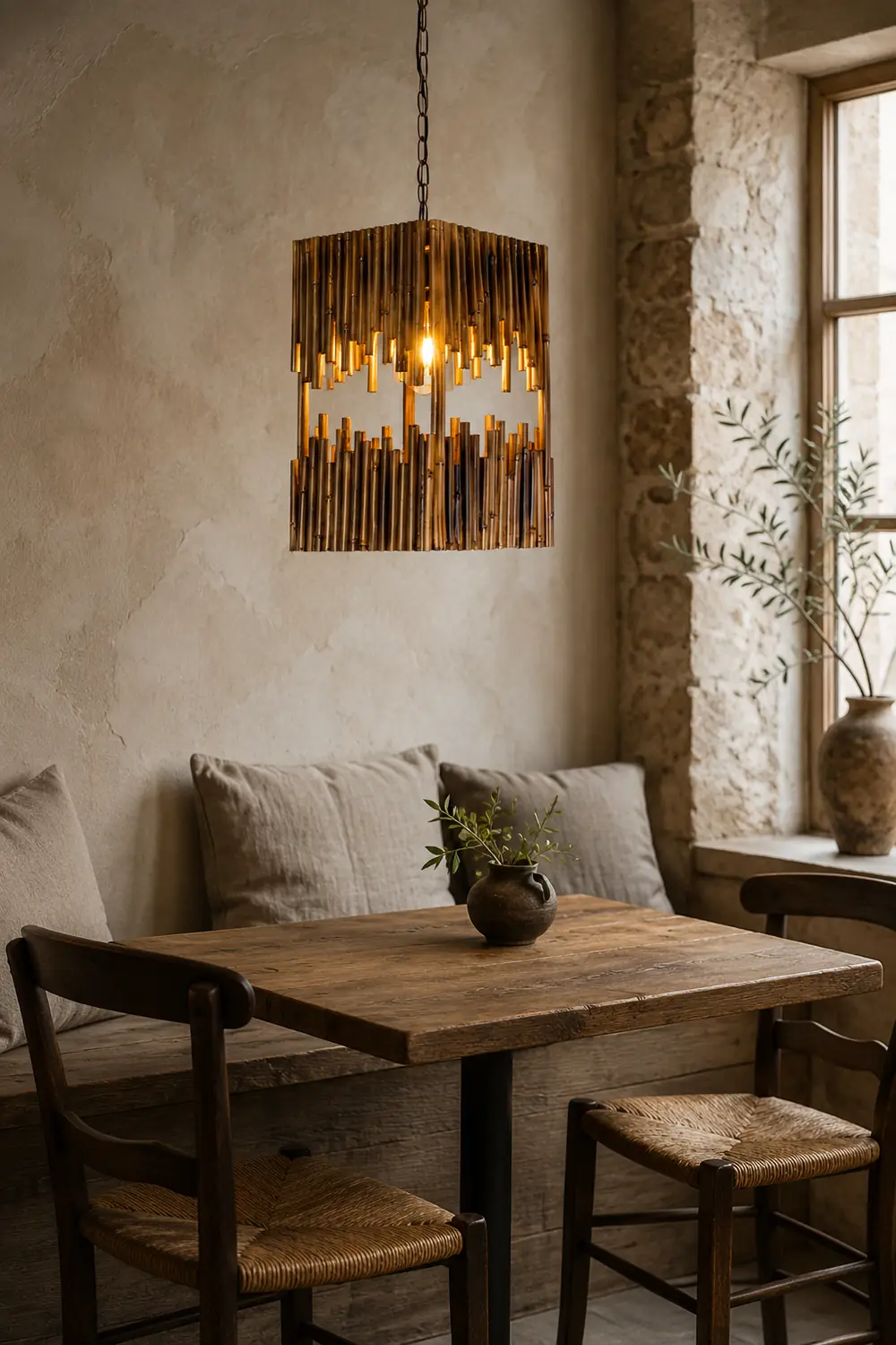 Austin Retro Rectangular Metal/Wood Pendant Light - Lumpaz