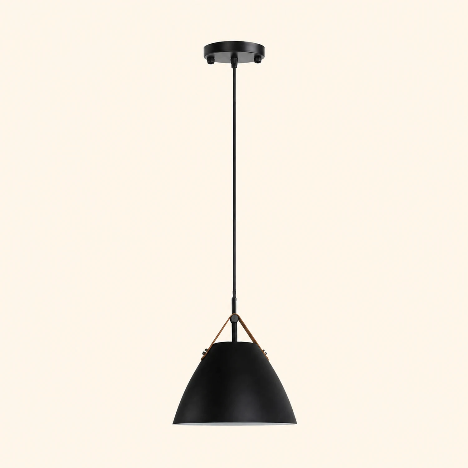 Morandi Modern Frisbee Shaped Metal Pendant Light, Black/White - Lumpaz