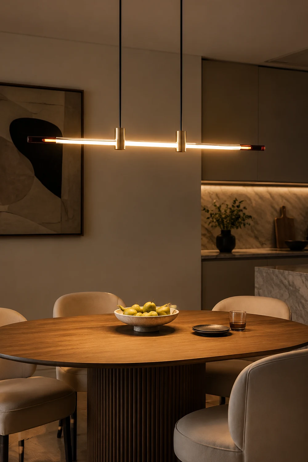 Minimalist Linear Dining Room/Bar Pendant Light - Lumpaz