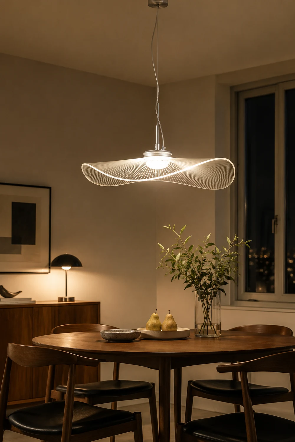 Carins Designer Lotus Leaf Shaped Metal Pendant Light,White - Lumpaz