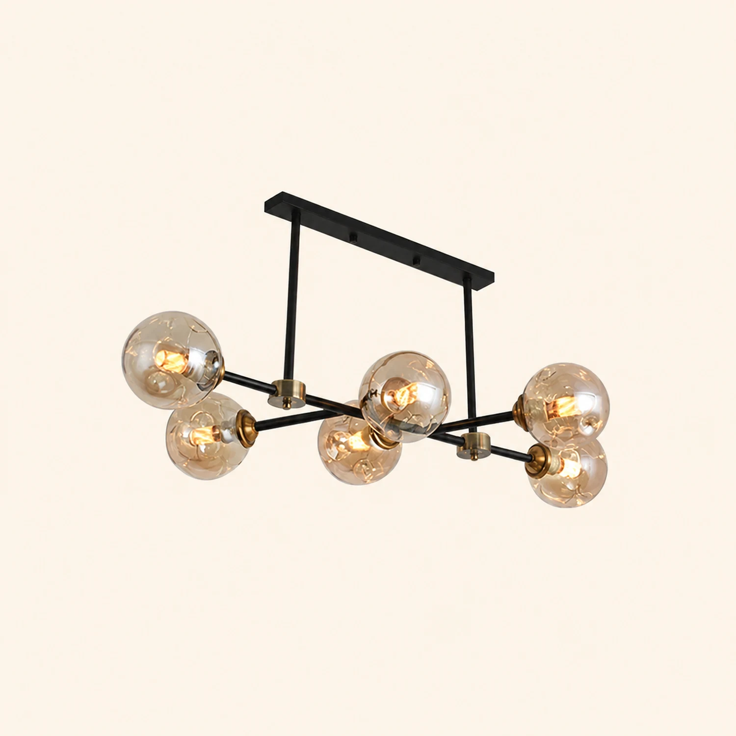Valentina Decorative LED Glass Bubble Pendant Light, Amber - Lumpaz