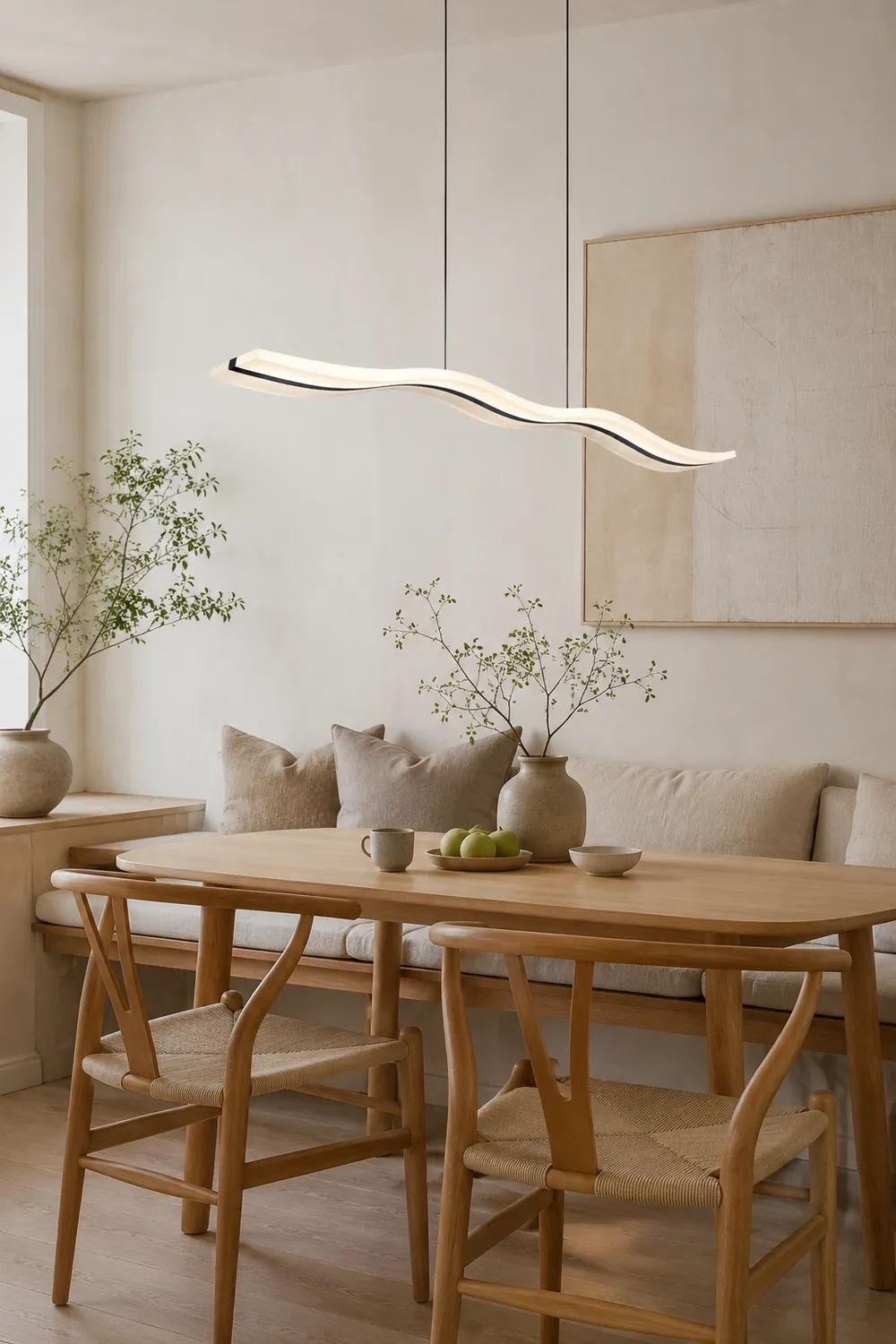 Modern Nordic Acrylic Wave Pendant Light, Black/White - Lumpaz