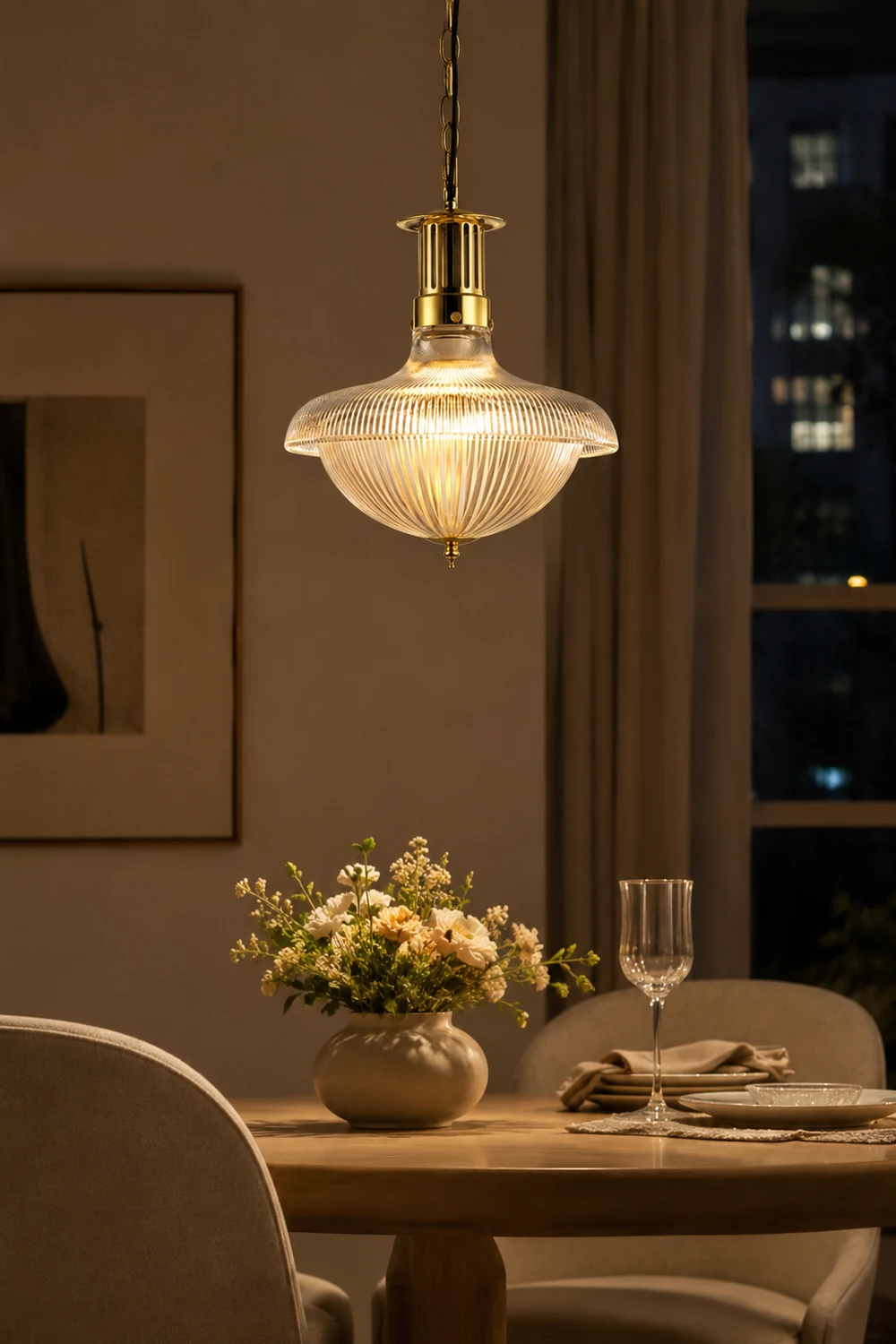 Alessio Vintage Industrial LED Pendant Light Glass Bedroom Kitchen - Lumpaz