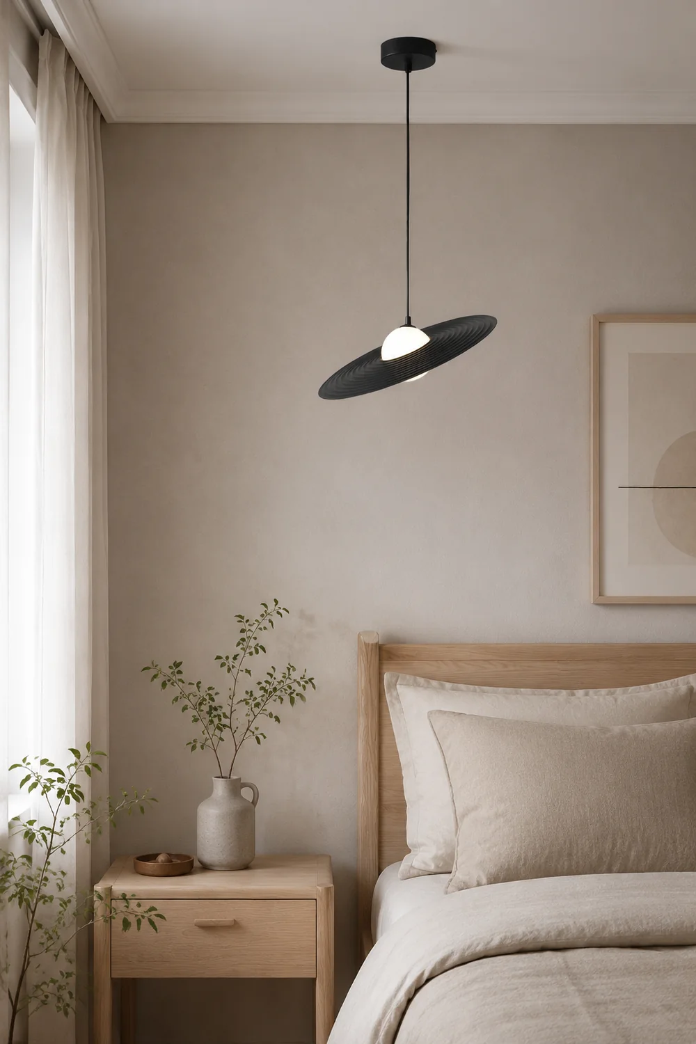 Cairns Minimalist Star Ring Metal Pendant Light,Black/White - Lumpaz