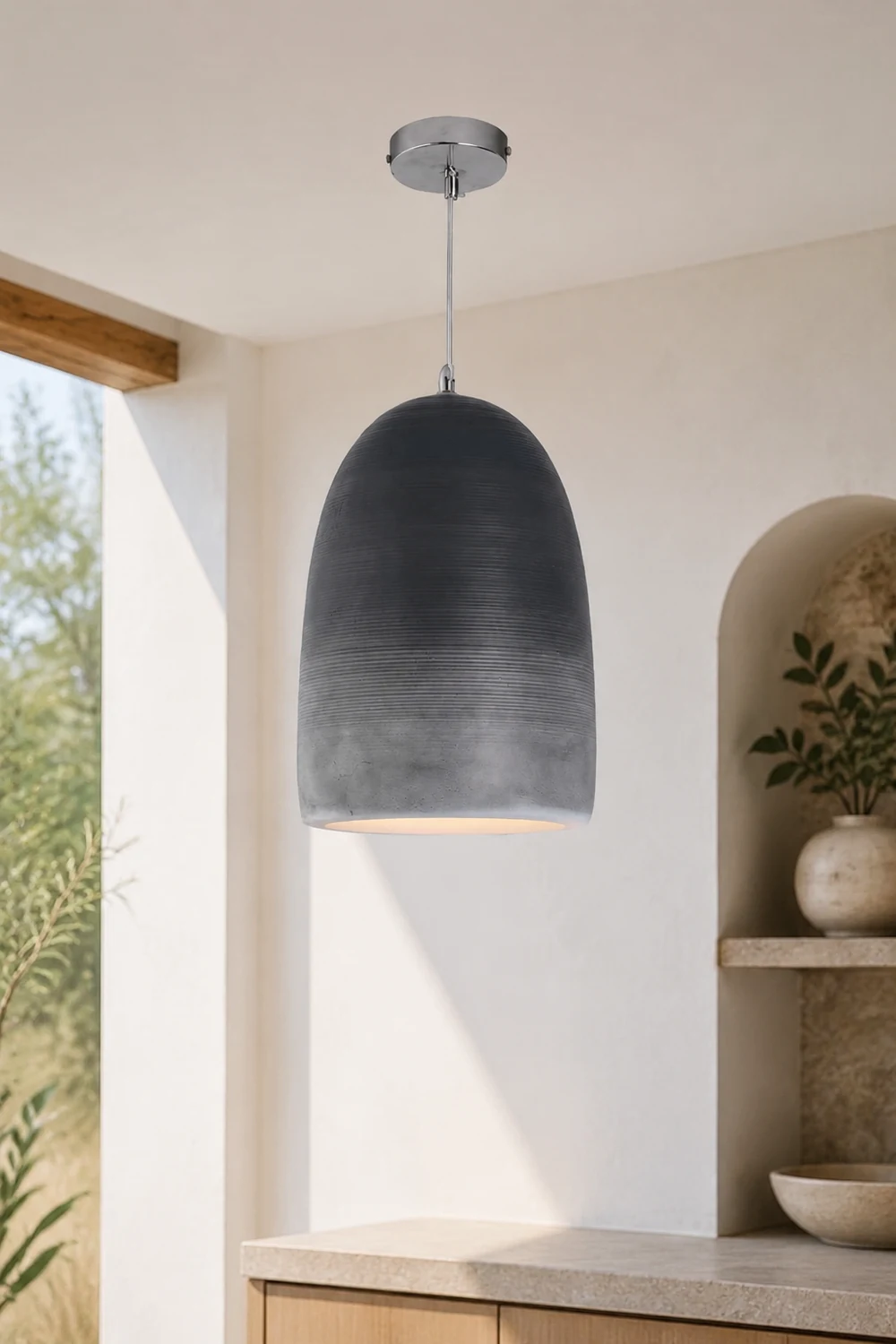 Zaid Rock Art Deco Pendant Light, 3 Color - Lumpaz