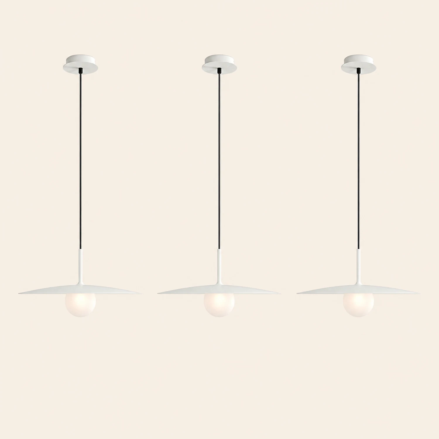Carins Modern Dish-shaped Metal Pendant Light, Black/White/Gray - Lumpaz