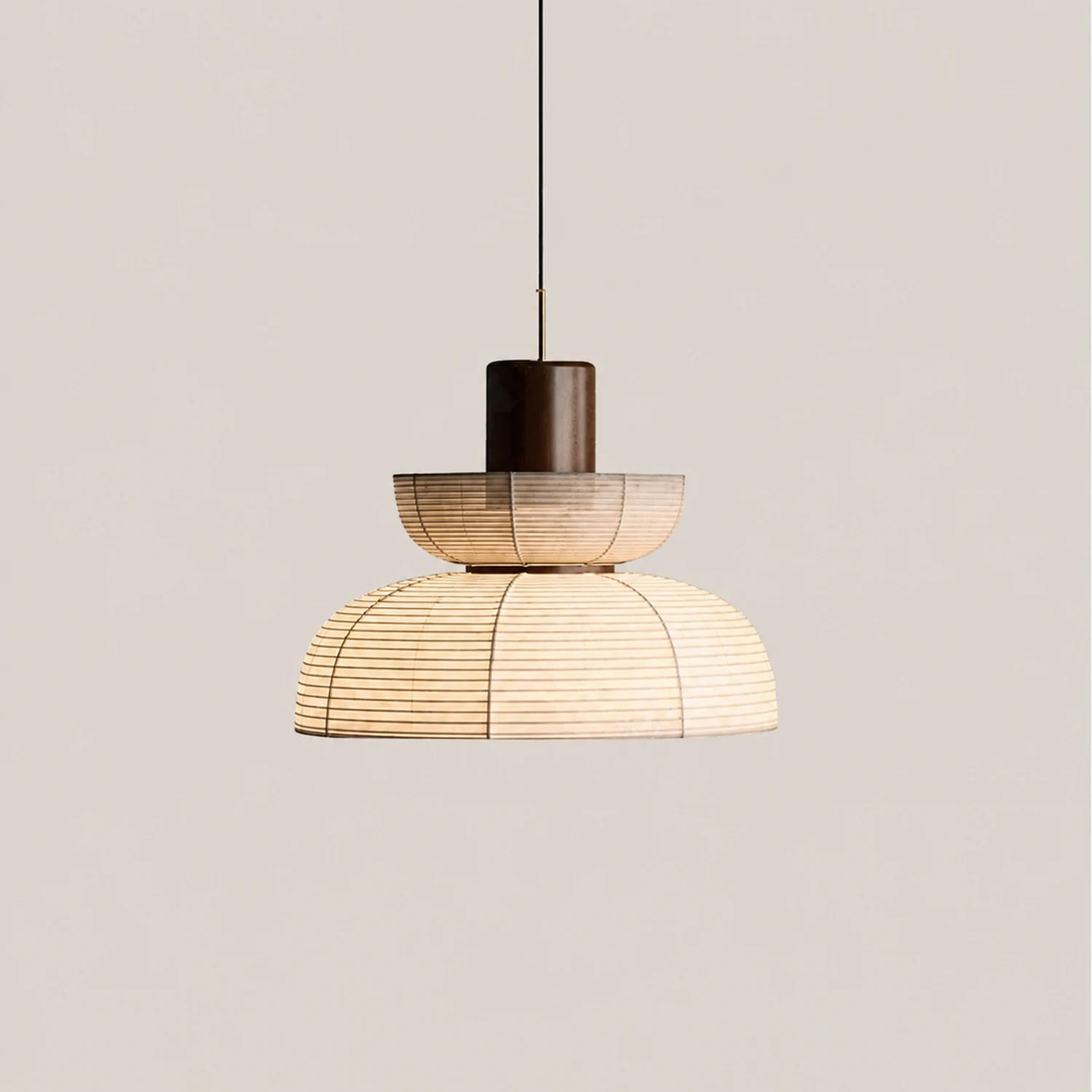 Ozawa Retro Fabric & Metal Pendant Light, 2 Style - Lumpaz