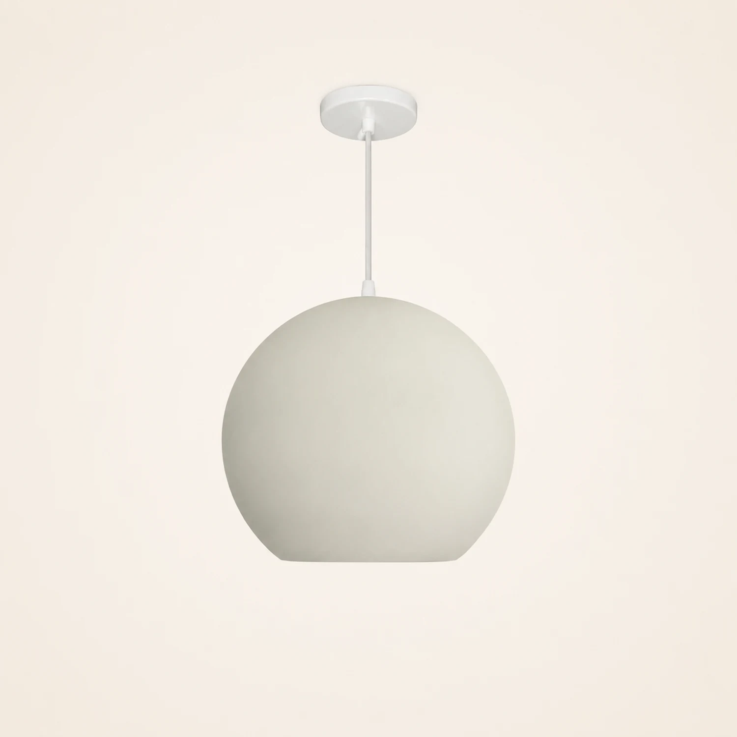 Byers Simple Ball Shape Metal Pendant Light, White/Gray - Lumpaz