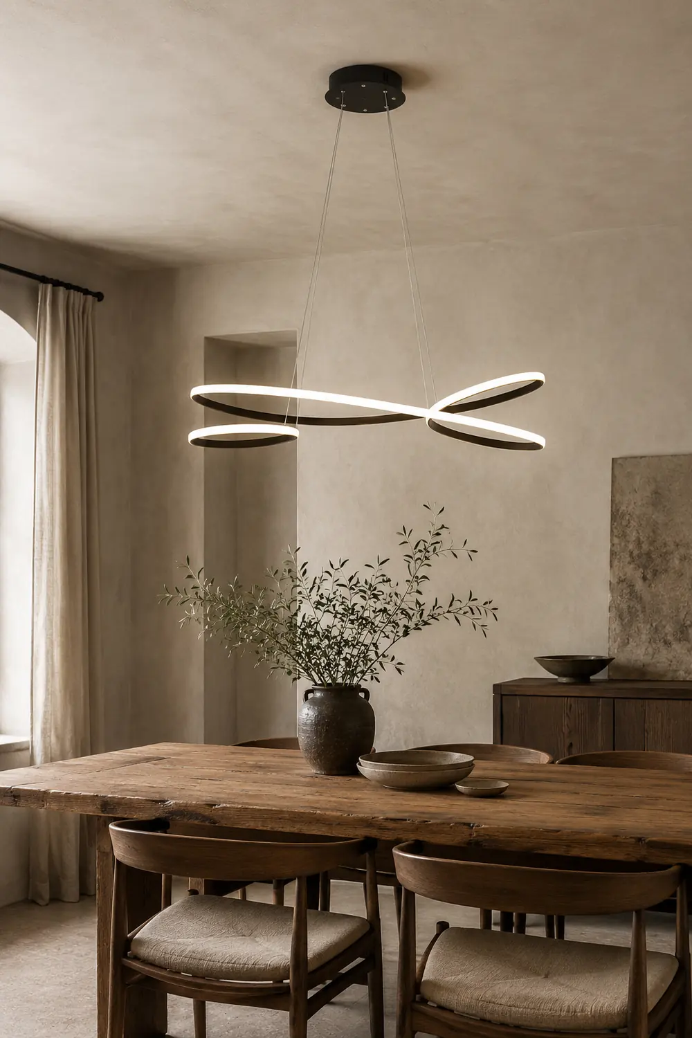 Modern Minimalist Metal Pendant Light, White/Black - Lumpaz
