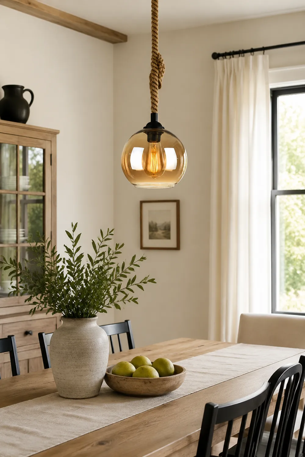 Hailie Vintage Industrial Ball Glass Pendant Light, Clear/Amber - Lumpaz