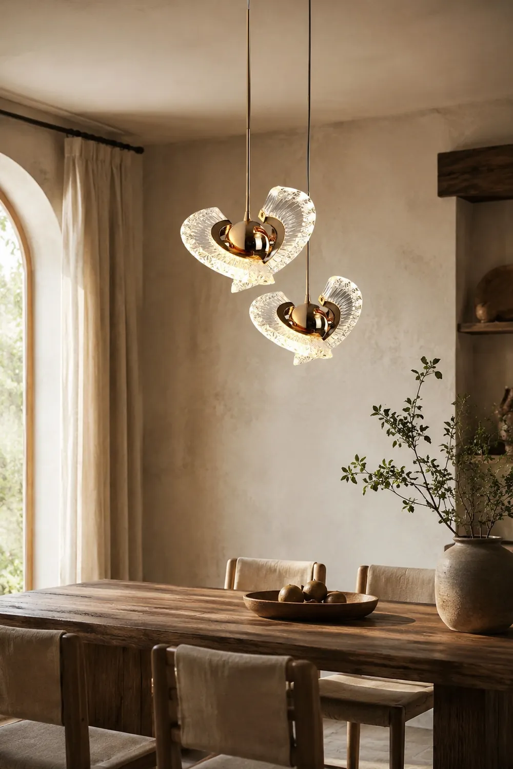 Kristy Nordic Luxury Fan Metal/Acrylic Pendant Light, Gold - Lumpaz