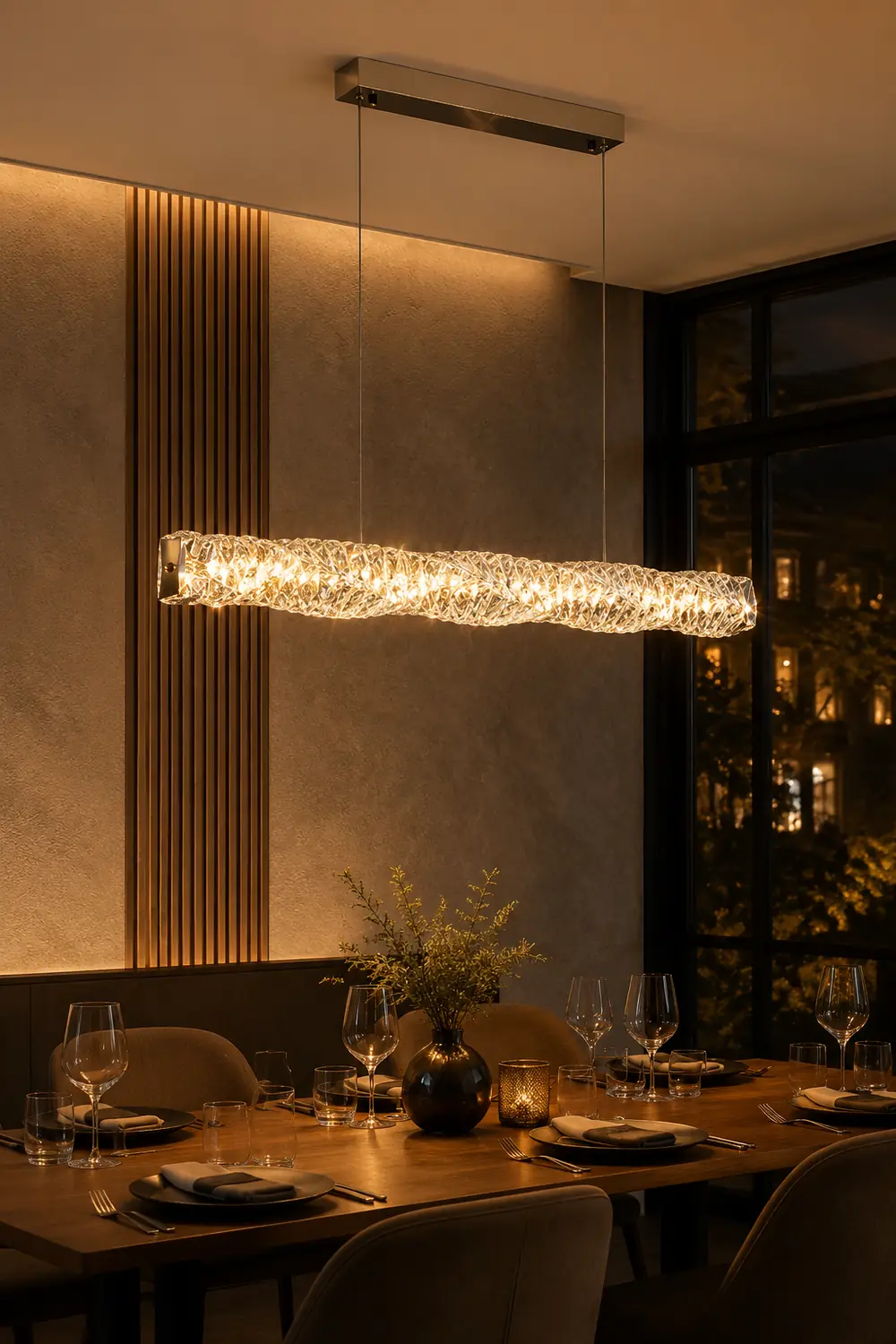 Kristy Crystal Sliver and Gold Pendant Light, Stainless Steel - Lumpaz