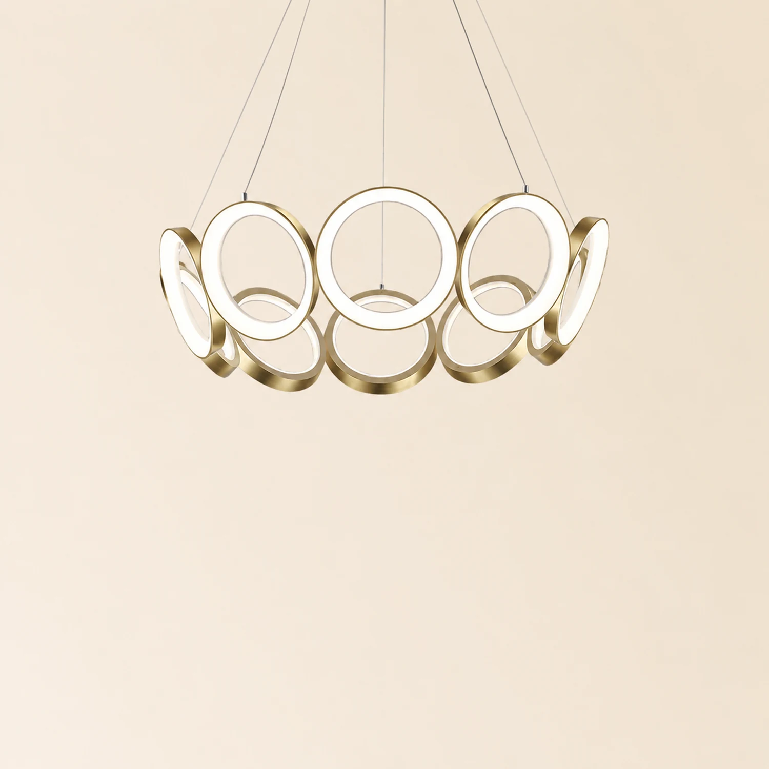 Arisha Luxury Ring Metal Pendant Light, Gold - Lumpaz