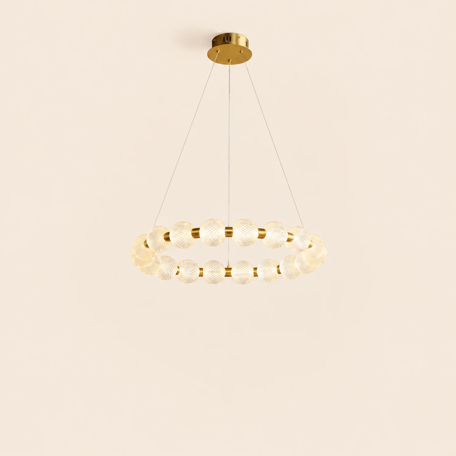 Marilyn Design Ring Metal Pendant Light, Gold, Aluminium/Acrylic - Lumpaz