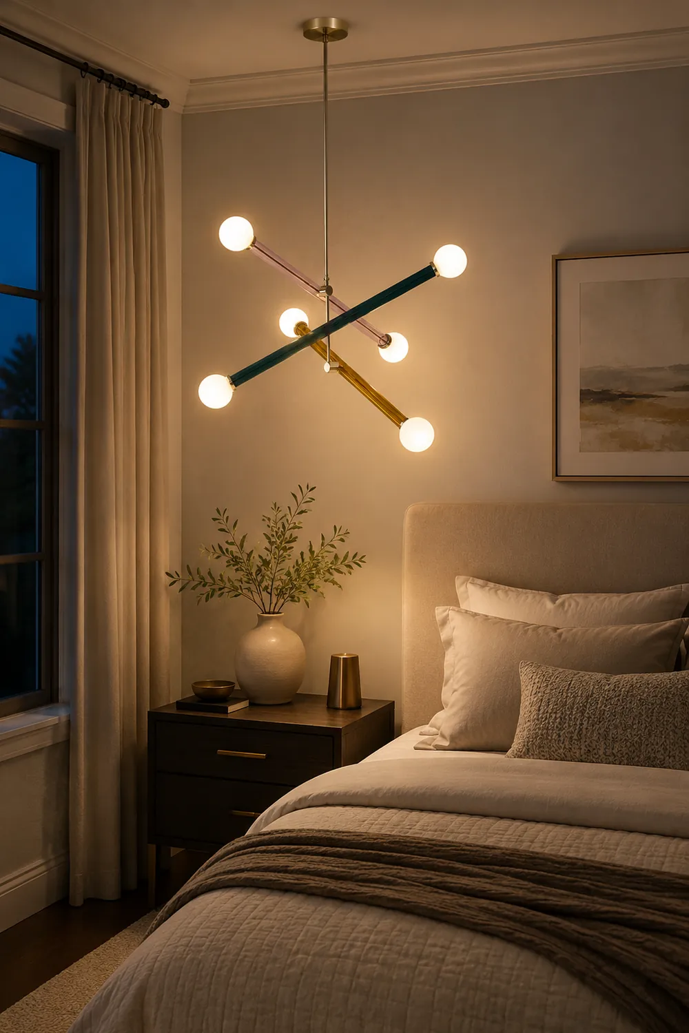Avi Modern Metal/Glass Creative Children Bedroom Pendant Light Adjustable - Lumpaz