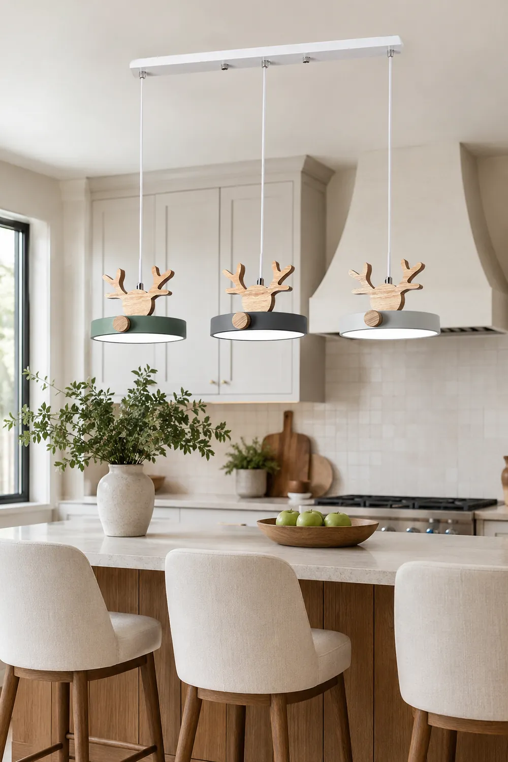 Morandi Deer Cluster Pendant Light 3 Color, 1/3 Heads - Lumpaz