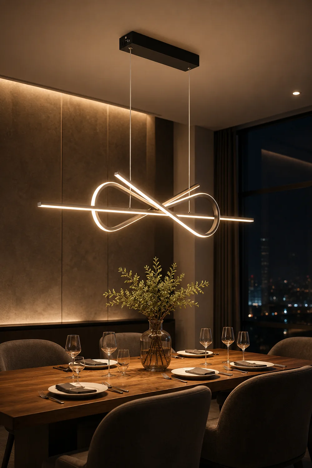 Bouvet Modern Minimalist Nordic Bow-tie Metal Pendant Light, White/Black - Lumpaz