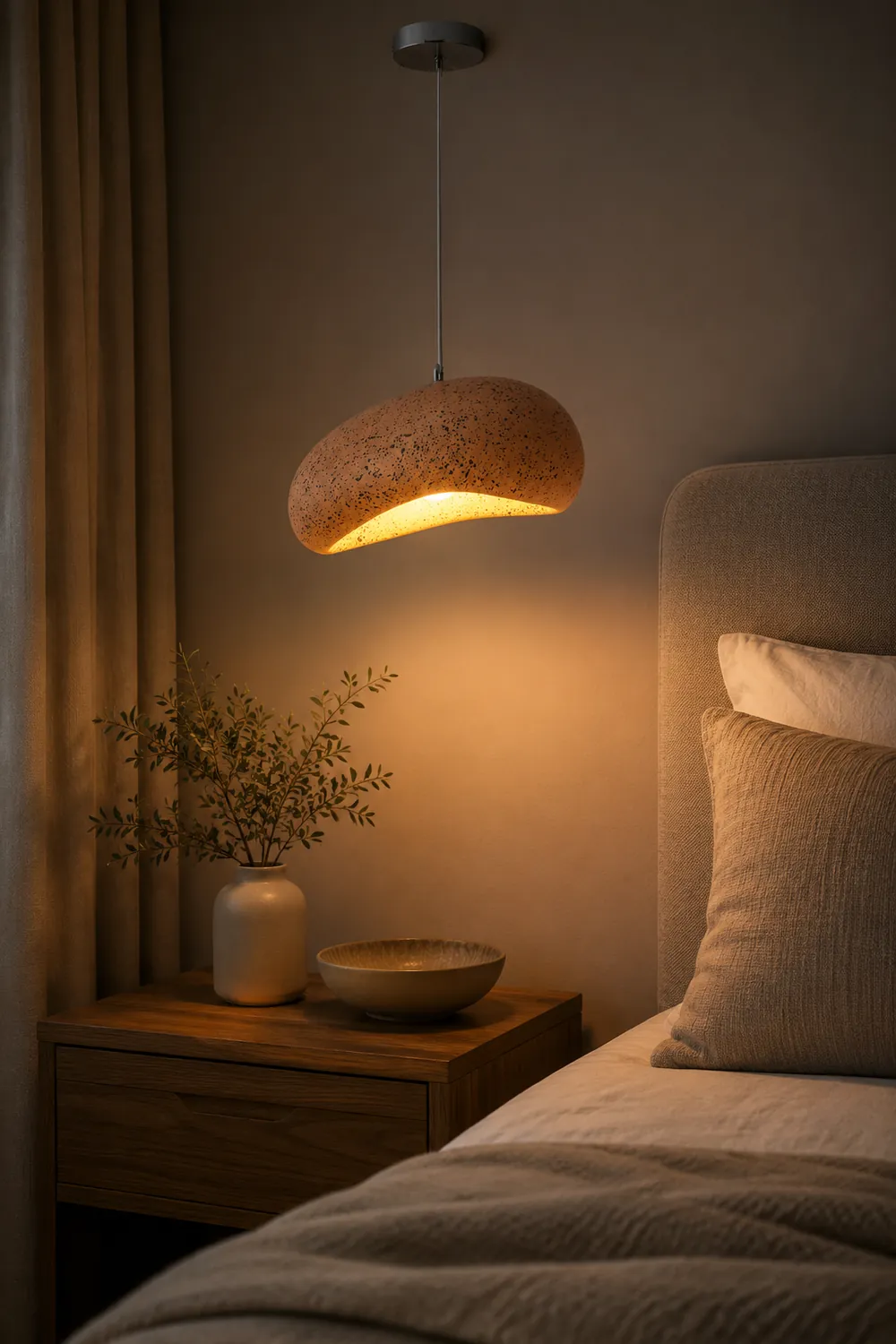 Byers Wabi Sabi Bread Shape Resin Pendant Light, 4 Color - Lumpaz