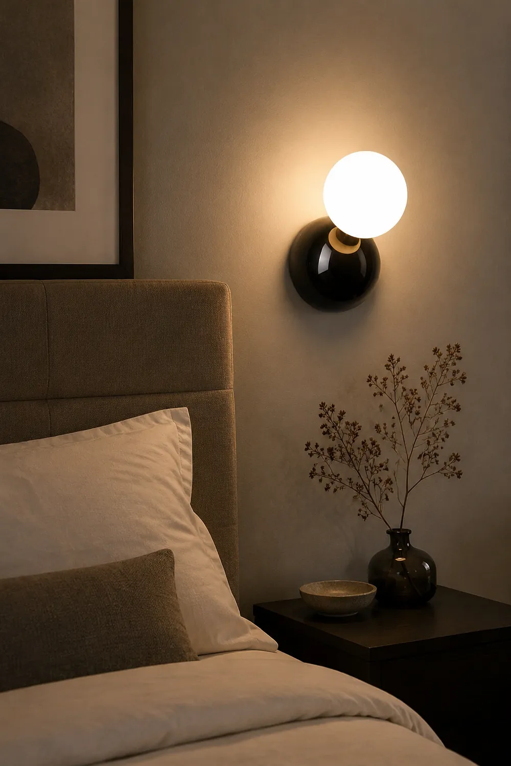 Valentina Modern LED Wall Lamp Black White Metal Living Room - Lumpaz
