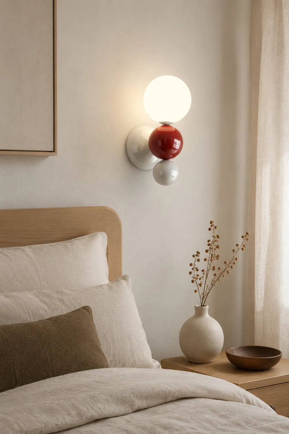 Valentina Modern LED Wall Lamp White Metal Bedroom Living Room - Lumpaz