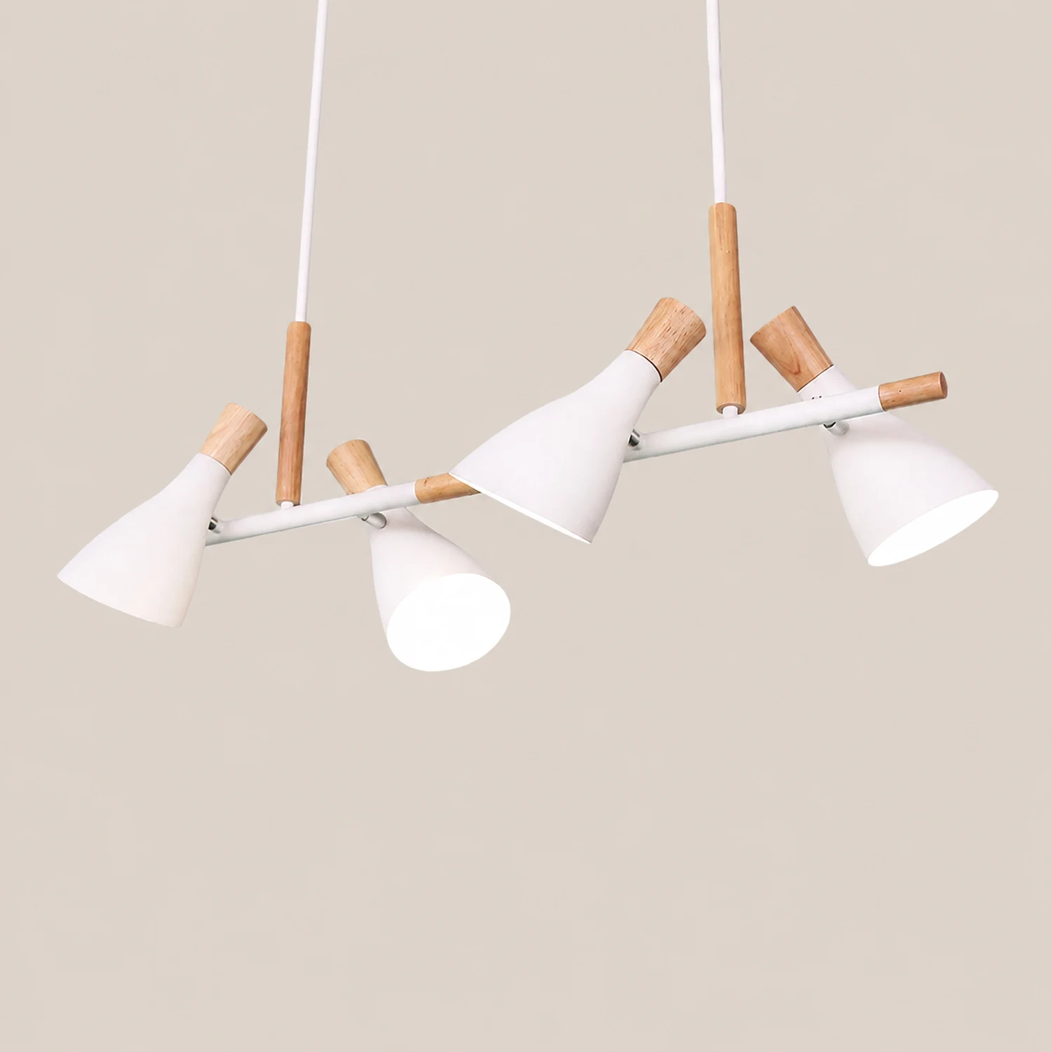 Morandi Nordic Multi Rope Wood Pendant Light, White/Green/Gray - Lumpaz