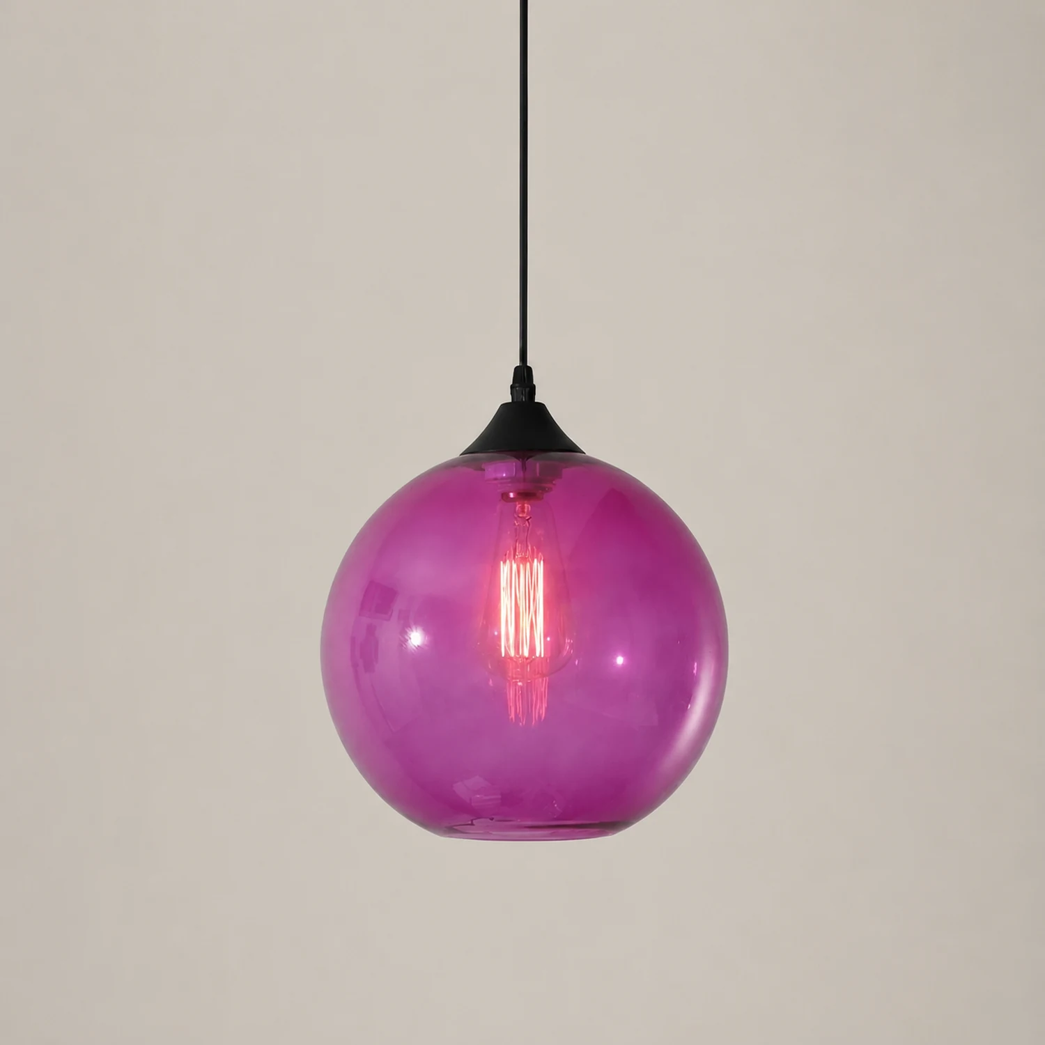 Hailie Modern Glass Globe Colorful Pendant Light - Lumpaz