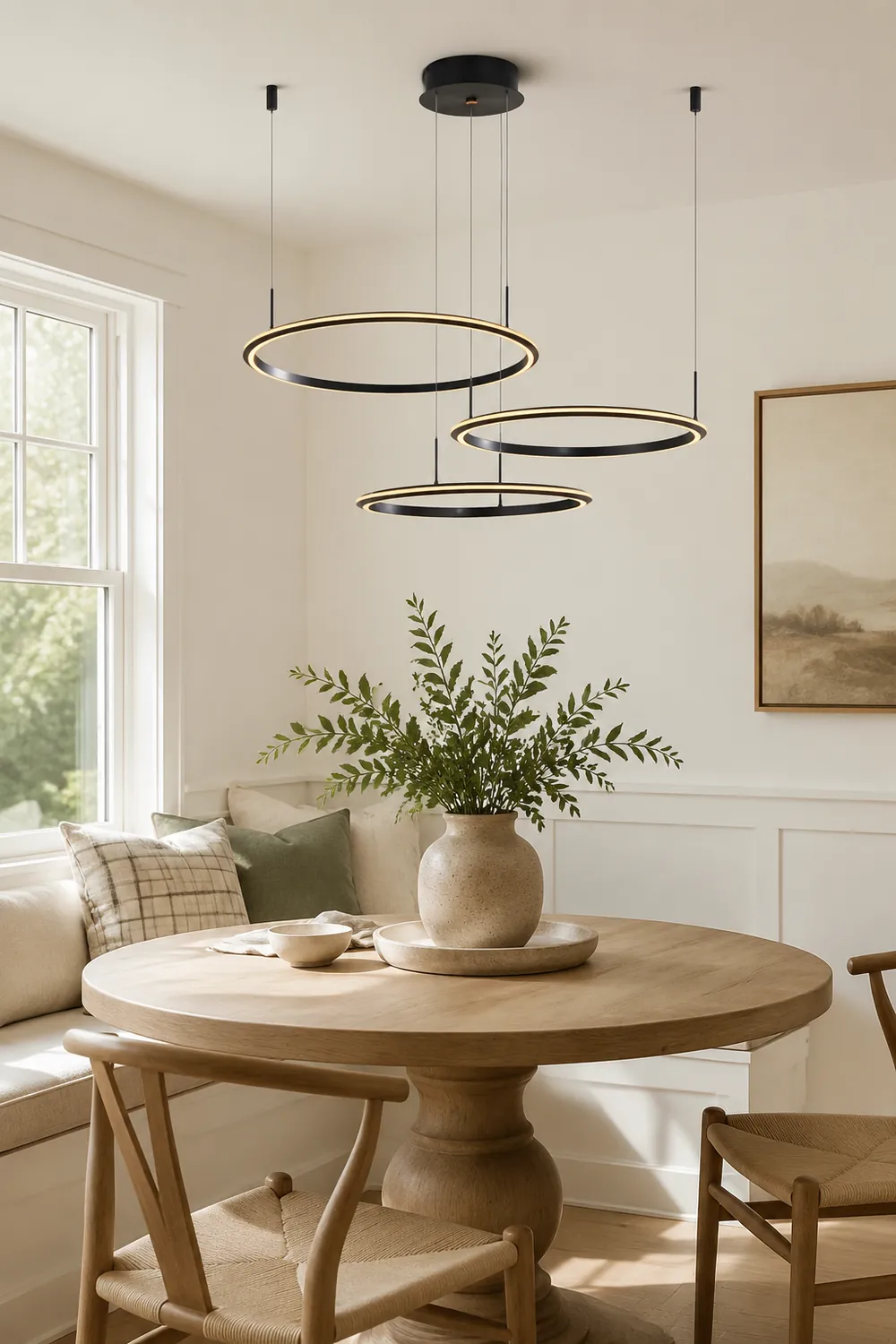 Arisha Minimalist Ring Metal Pendant Light, Black - Lumpaz