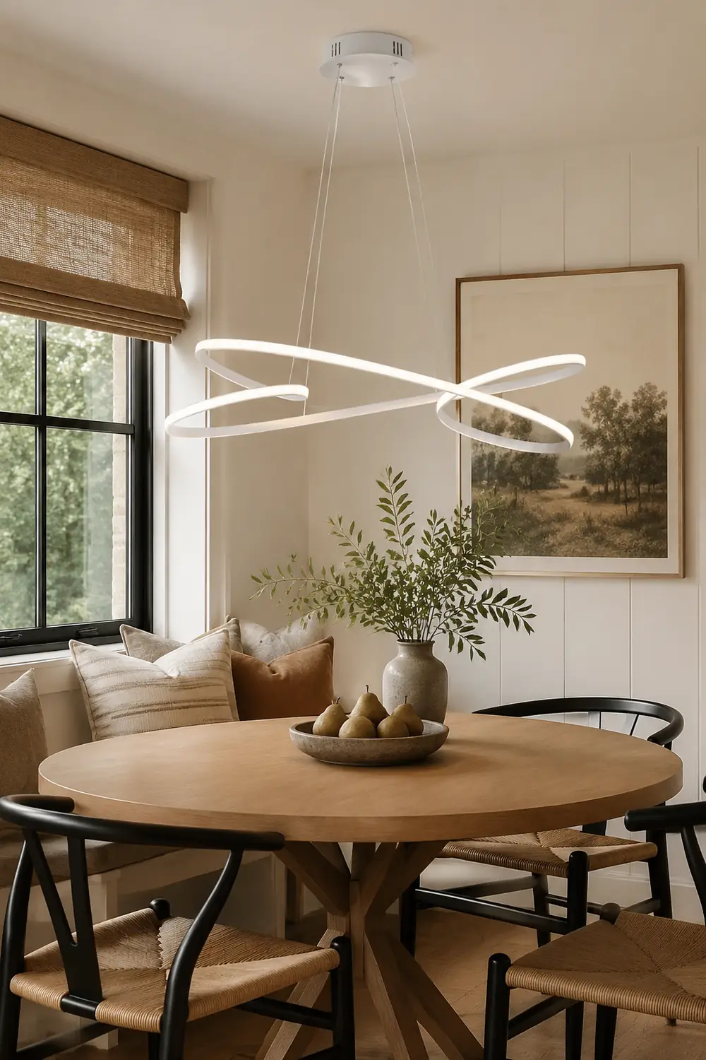 Modern Minimalist Metal Pendant Light, White/Black - Lumpaz
