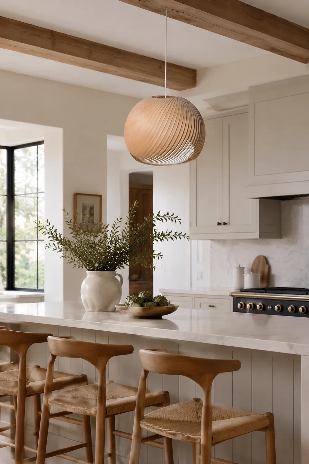 Ozawa Farmhouse Semi Metal Pendant Light, Brown/Wood - Lumpaz