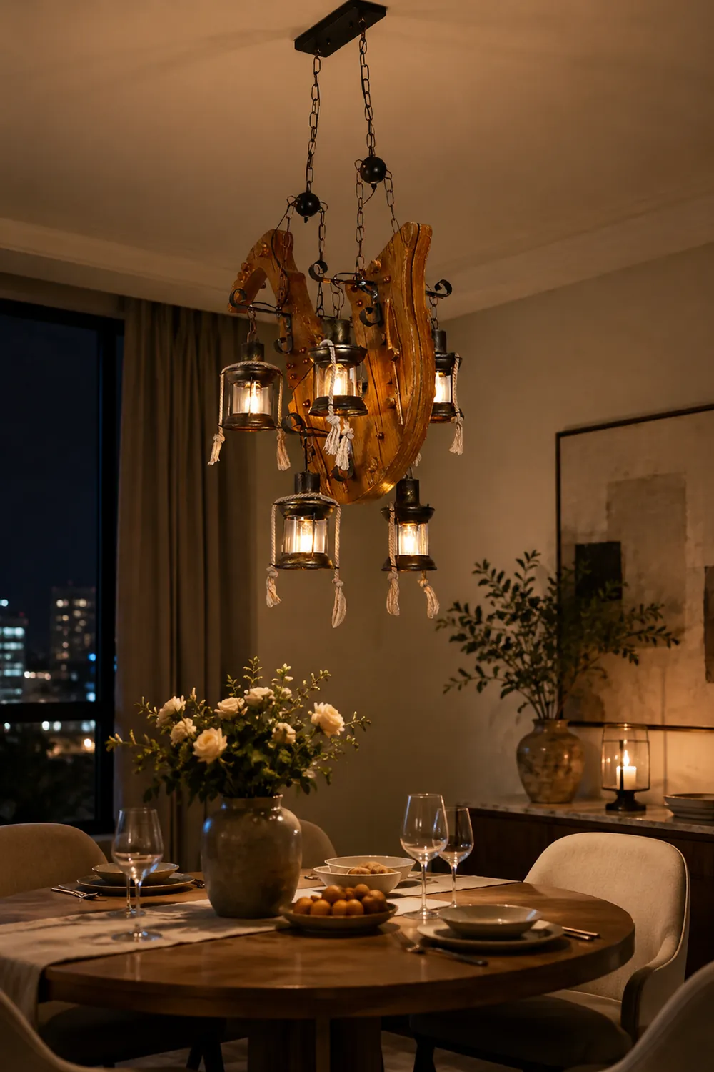 Austin Retro Saxophone Metal/Wood Pendant Light, Walnut - Lumpaz