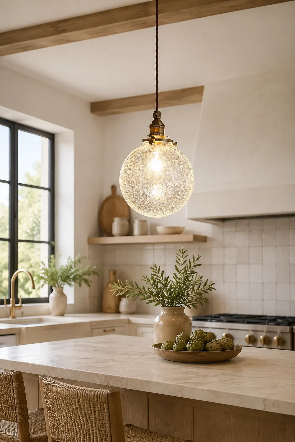 Hailie Retro Luxury Clear Glass Pendant Light - Lumpaz