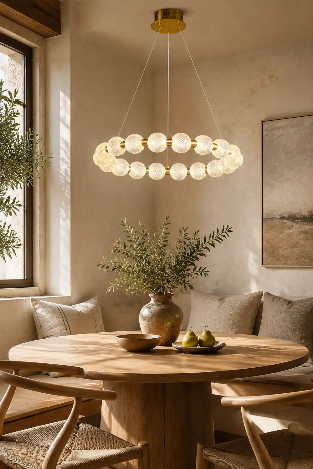 Marilyn Design Ring Metal Pendant Light, Gold, Aluminium/Acrylic - Lumpaz