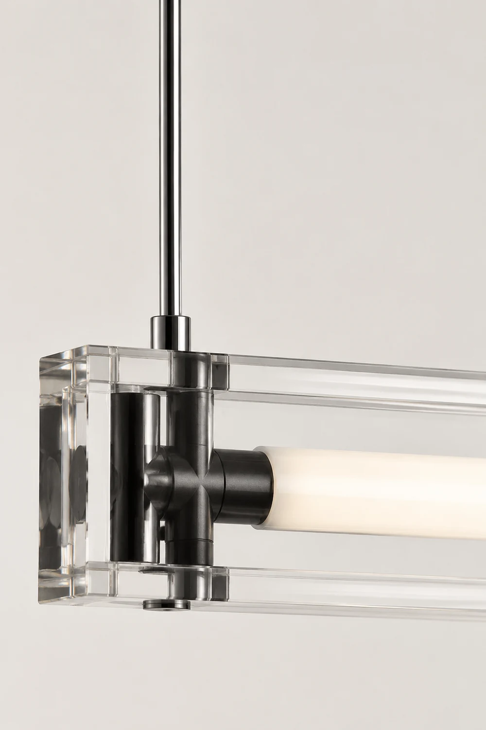 Edge Minimalist Linear Metal Pendant Light,White - Lumpaz