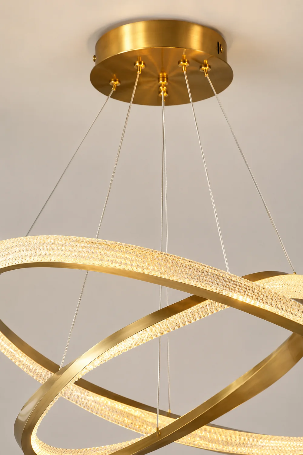 Arisha Minimalist  Ring Spiral Shape Metal Pendant Light,Gold - Lumpaz