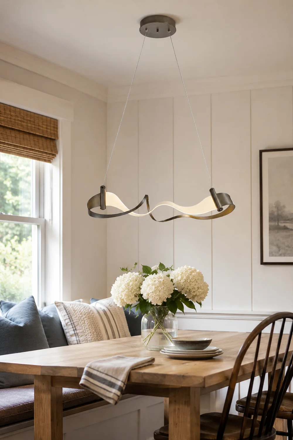Metal Gold Pendant Light, Wavy Shape - Lumpaz