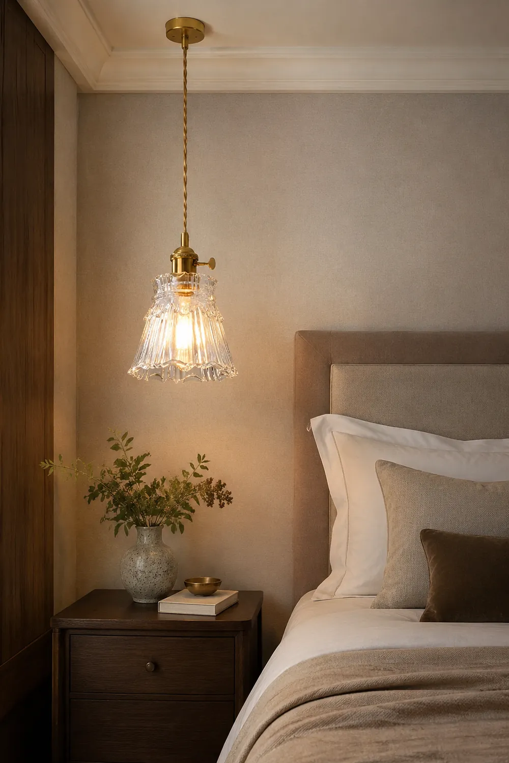 Hailie Art Deco Blown Brass & Glass Pendant Light, 7 Styles - Lumpaz