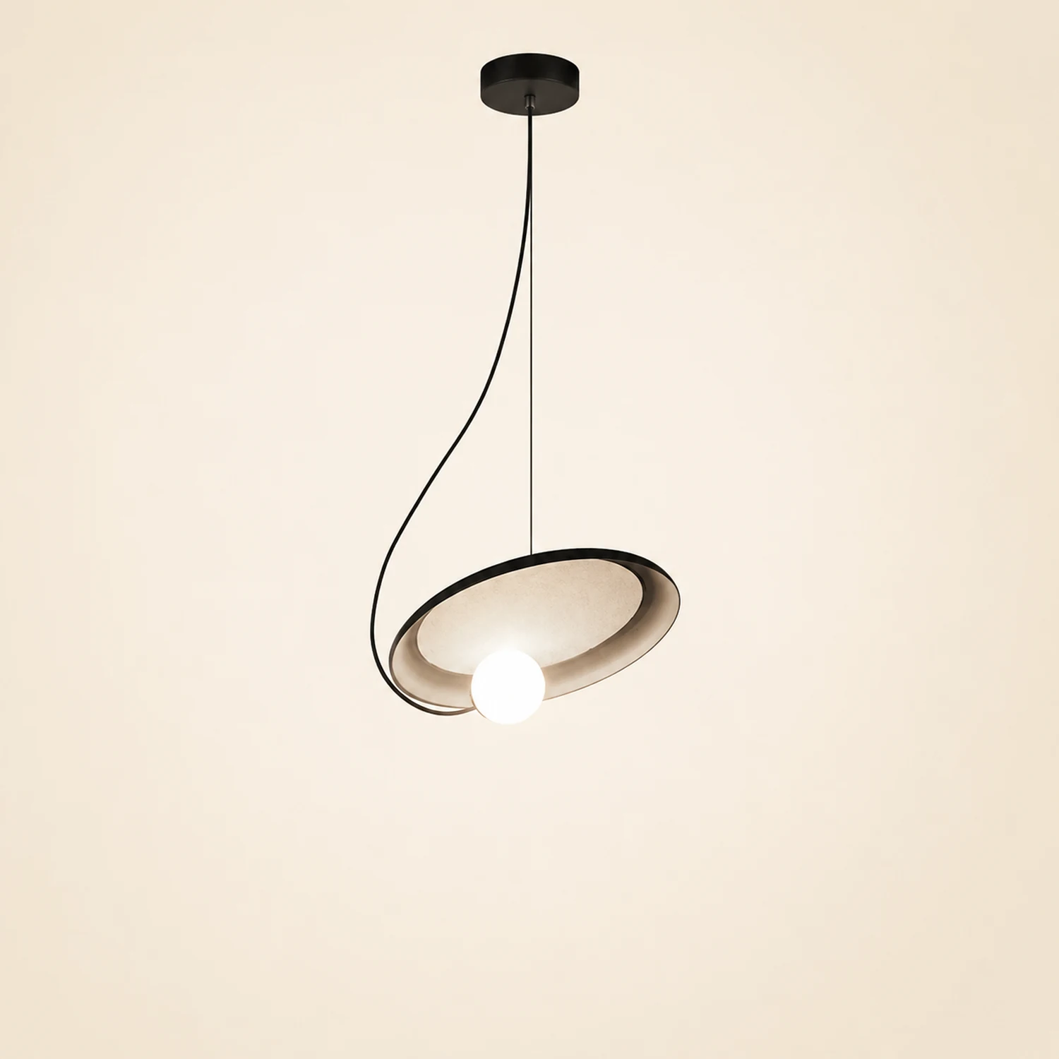 Avi Pendant Lights Stylish Art Deco, Black/White/Copper, Living Room - Lumpaz