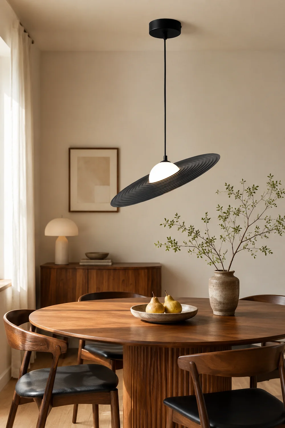 Cairns Minimalist Star Ring Metal Pendant Light,Black/White - Lumpaz
