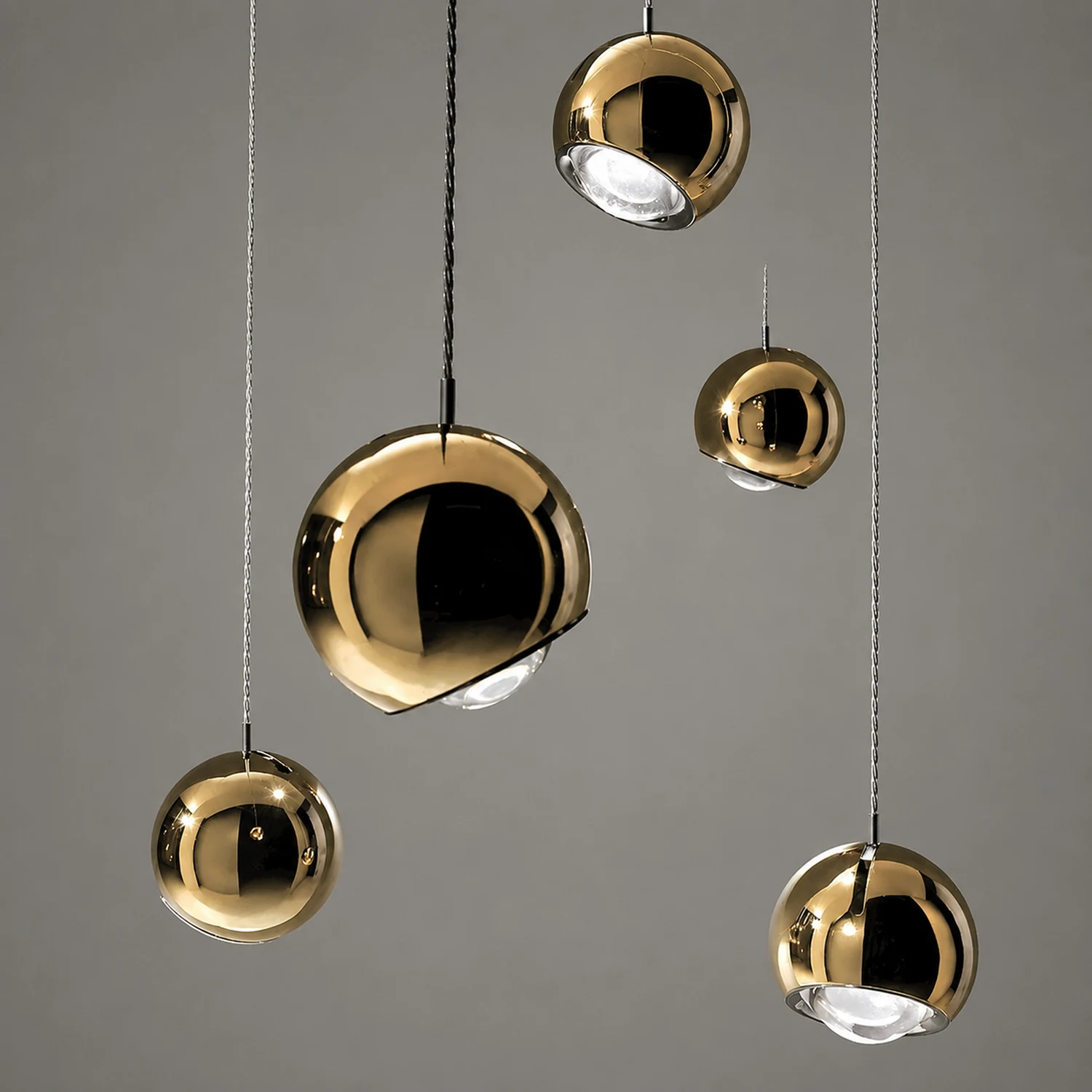 Valentina Modern Metal Ball Pendant Light, Silver/Gold - Lumpaz
