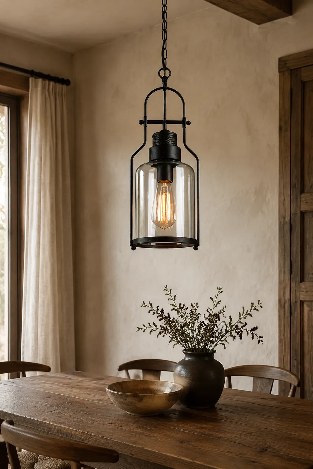 Austin Vintage Industrial Pendant Light, Black/Rust - Lumpaz
