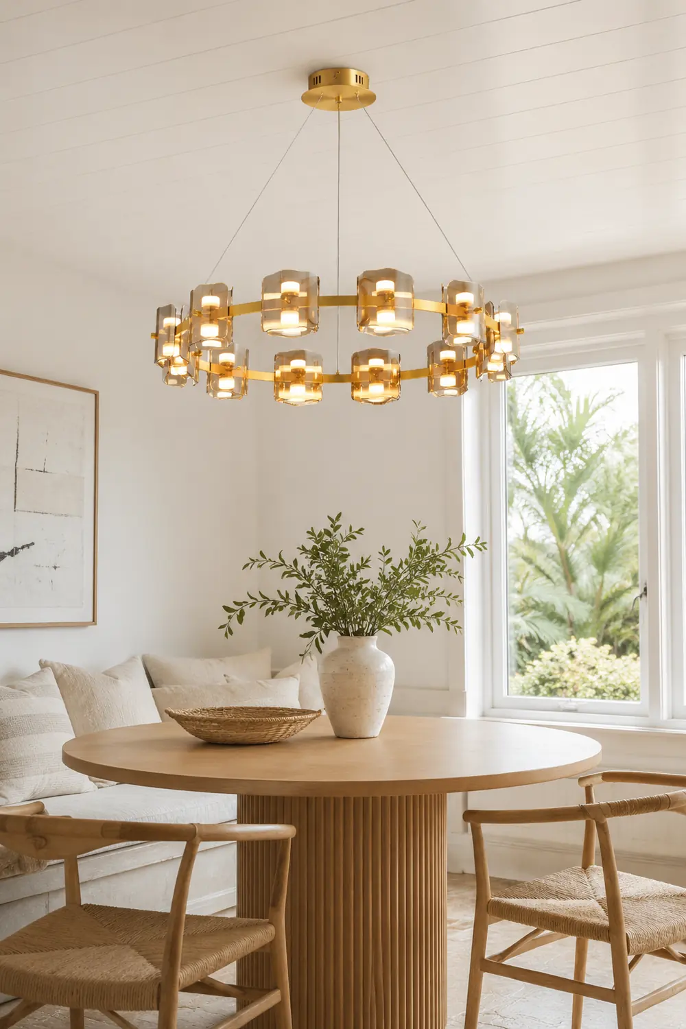 Evette Minimalist Round Metal Pendant Light,Black/Gold - Lumpaz