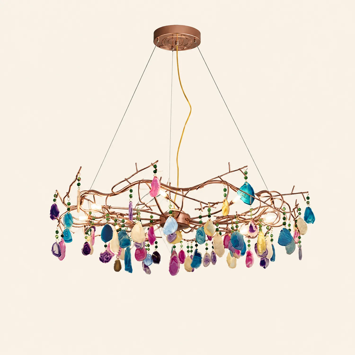 Morandi Art Deco Agate Stone colorful Pendant Light - Lumpaz