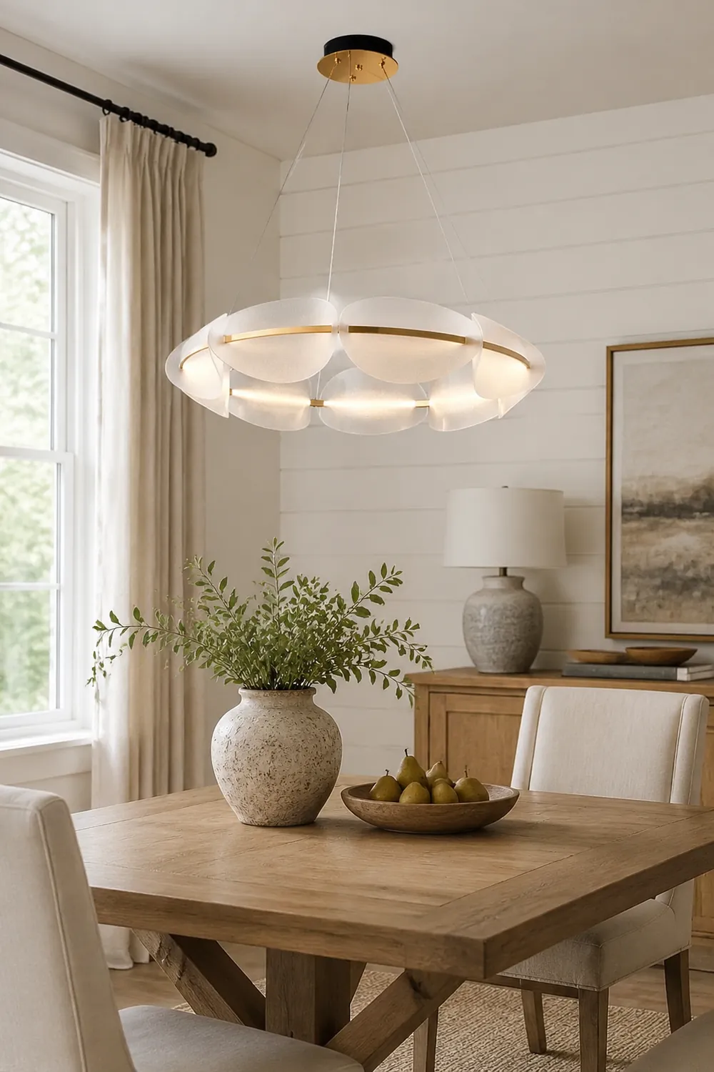 Bella Modern Ring Metal Pendant Light, White - Lumpaz