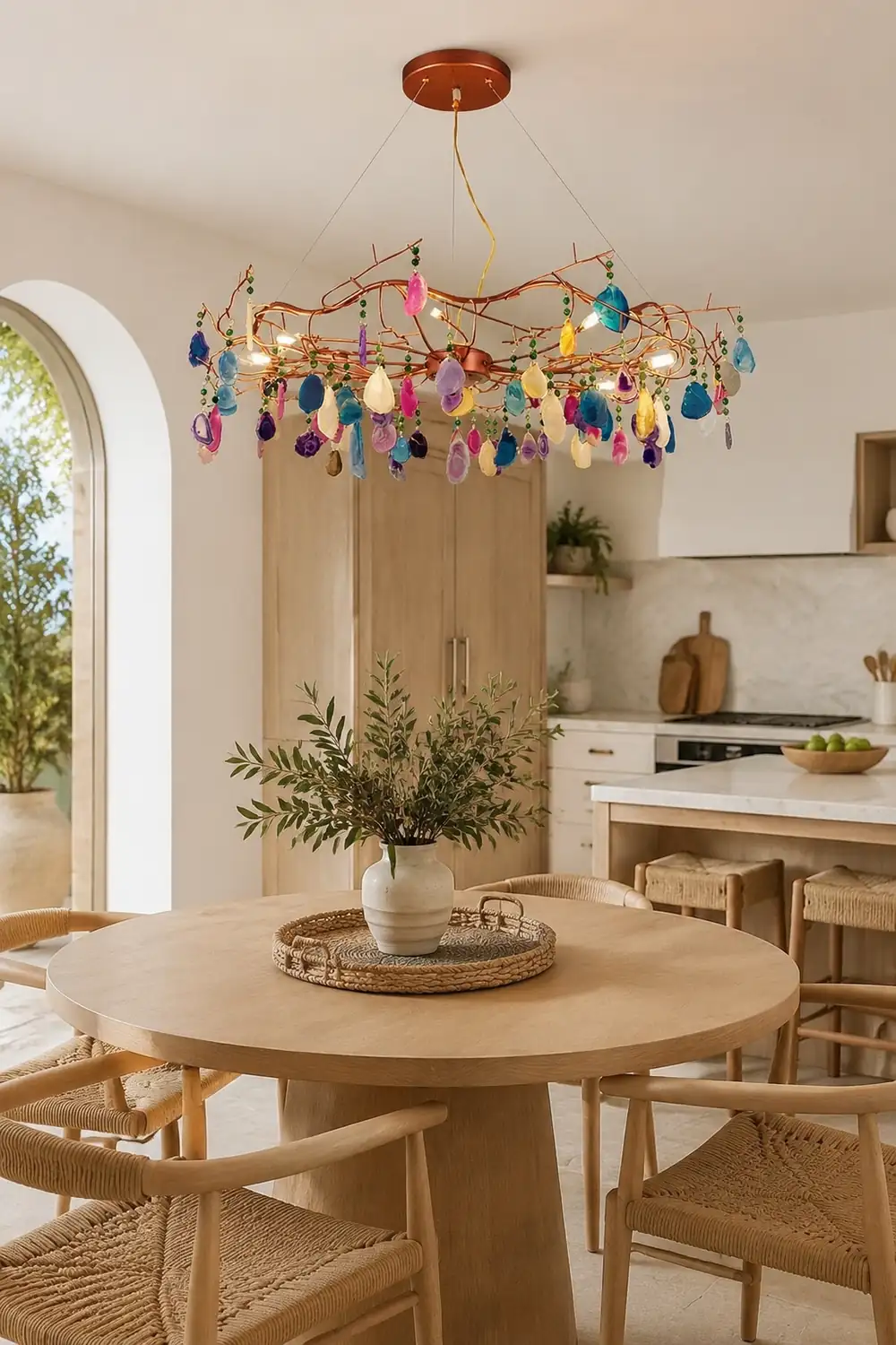 Morandi Art Deco Agate Stone colorful Pendant Light - Lumpaz