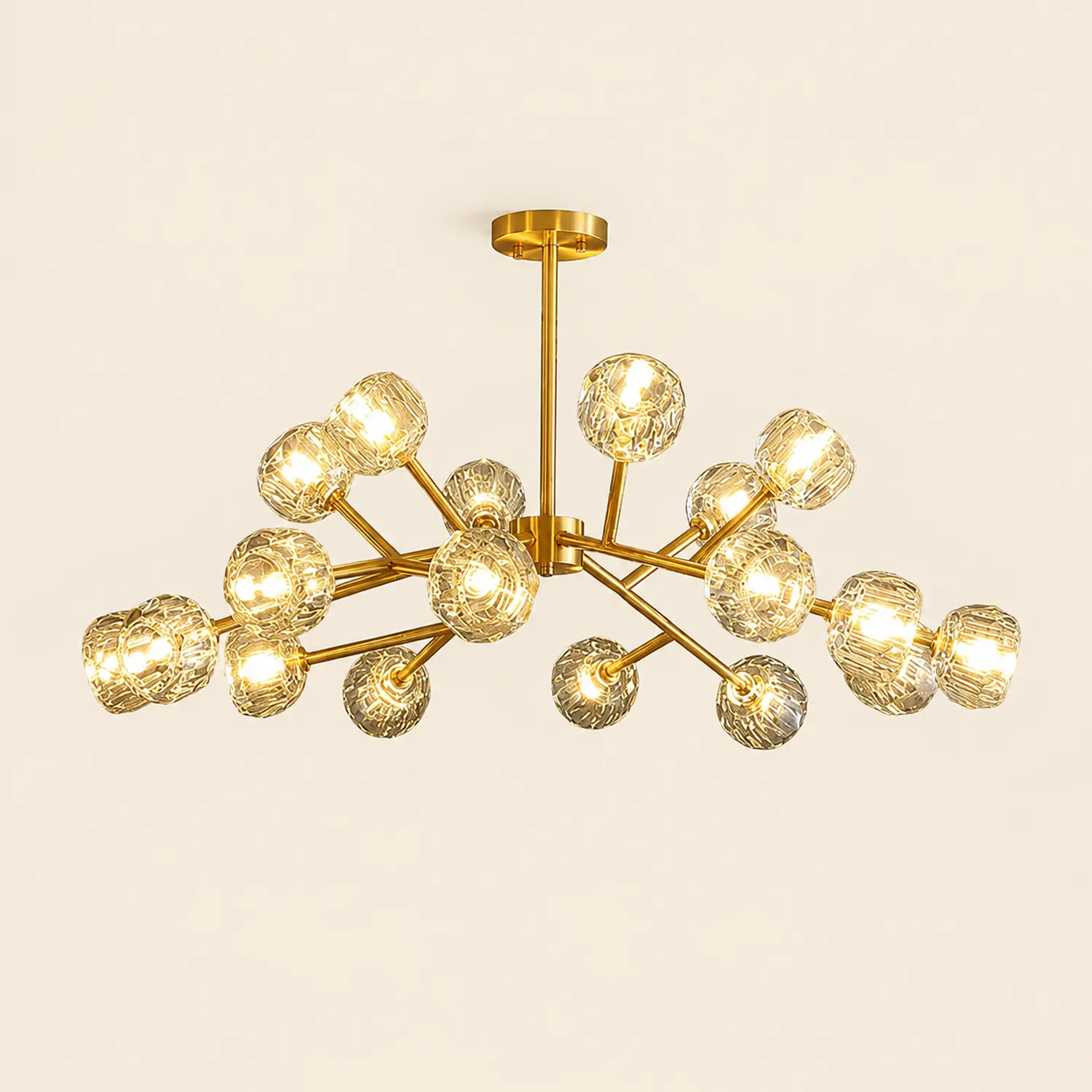 Valentina Modern Blown Metal Pendant Light, Gold - Lumpaz