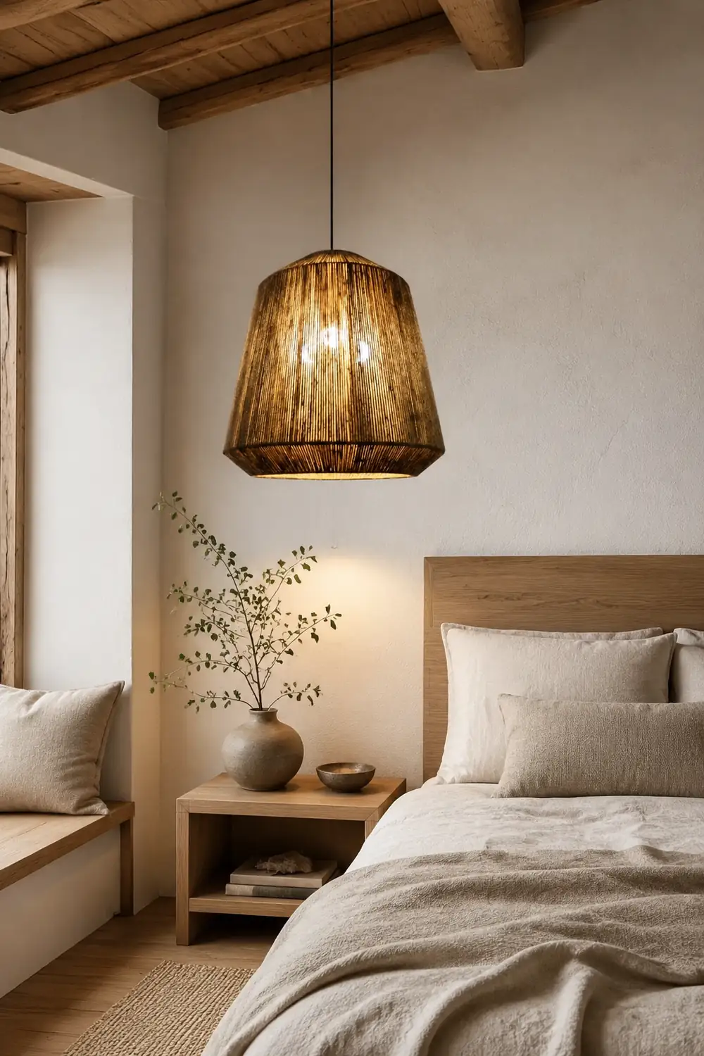 Rustic Lantern Metal/Rope Pendant Light, Gray, Restaurant - Lumpaz
