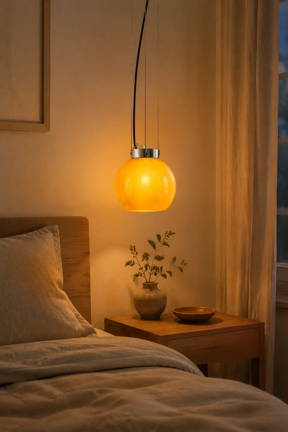 Hailie Yellow Ball Pendant Light, Metal & Glass, 9.8" - Lumpaz
